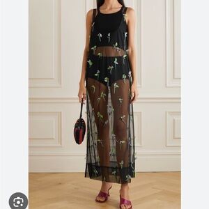 Ganni hand embellished slip dress